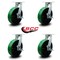 Service Caster 12'' Heavy Duty Green Poly on Cast Iron Swivel Caster Set with Brakes, 4PK CRAN-SCC-KP92S1230-PUR-GB-SLB-4 - alternate 2